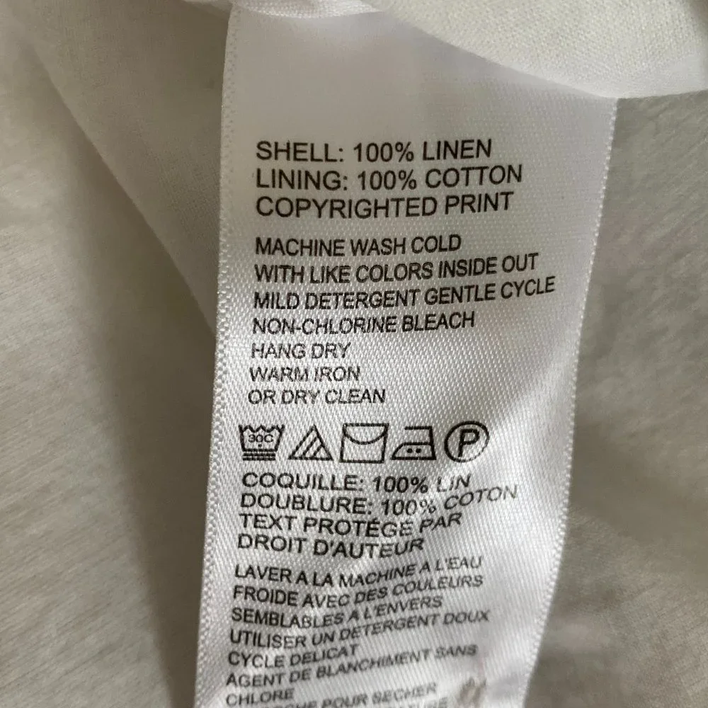 SOLD π2X HPπTommy Bahama Women's Cirque De Palm White Linen Shift Dress Sz XL - Picture 12 of 14